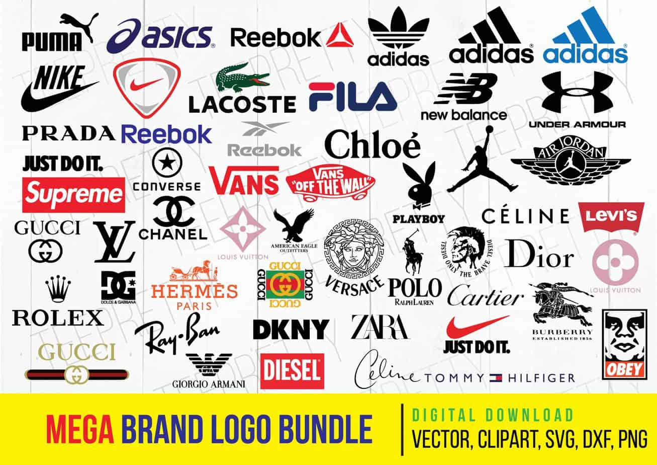 Bundle Logo Fashion Svg, Luxury Brand Svg, Famous Logo Svg 16