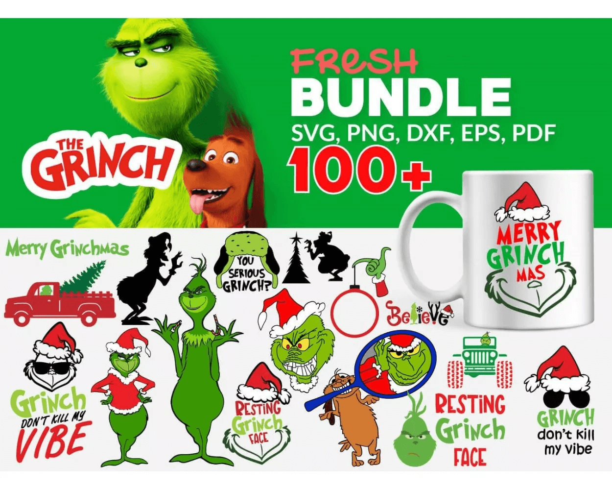 GRINCH SVG BUNDLE 100+