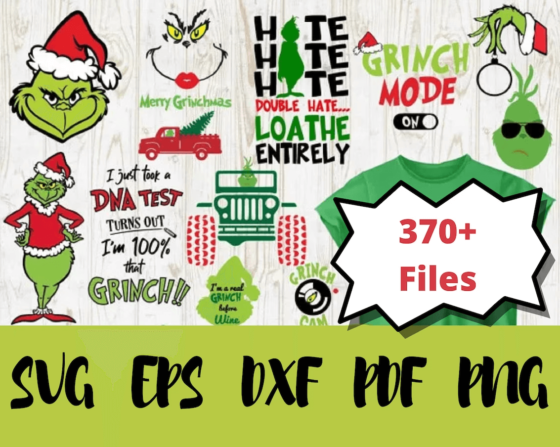 Grinch SVG 370+ Bundle / Christmas SVG Bundle / Grinch Face / Grinch Hand / Funny Christmas SVG