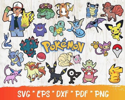 100+ Pokemon Bundle Svg, Cartoon Svg, Pokemon Svg, Pokemon Clipart, Pokemon Vector, Pokemon Characters, Pikachu Svg Bundle