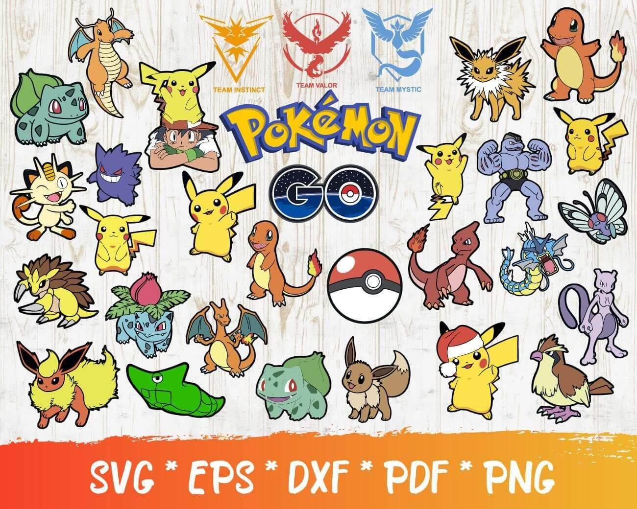 Eevee svg, Eevee png, Eevee vector pack image, Eevee Pokemon