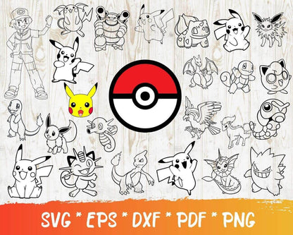 100+ Pokemon Bundle Svg, Cartoon Svg, Pokemon Svg, Pokemon Clipart, Pokemon Vector, Pokemon Characters, Pikachu Svg Bundle