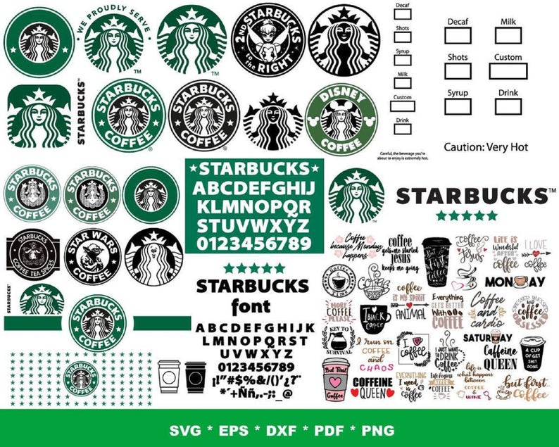 Starbucks Wrap Bundle Svg, Starbucks Wrap Svg, Starbucks Log