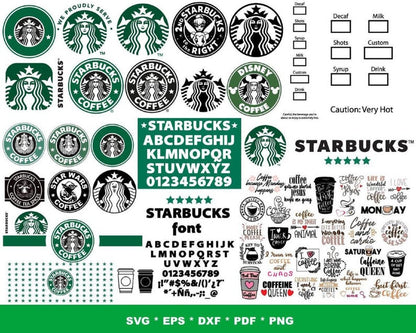 Starbucks Svg Bundle, Starbucks Wrap Bundle Svg, Starbucks Svg, Starbuck Logo Svg, Starbucks Template, Starbucks Wrap Svg, Starbucks Cup Svg, Digital Download