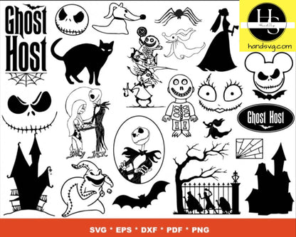 1700 nightmare before christmas svg , eps svg png dxf , file cut , for Cricut, Silhouette, Digital Download