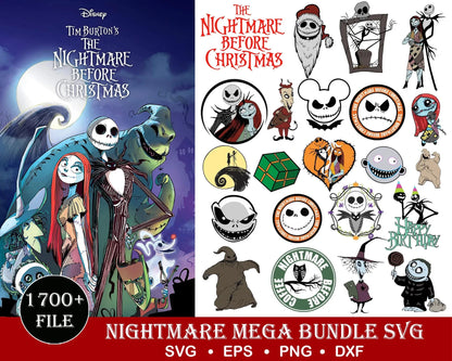 1700 nightmare before christmas svg , eps svg png dxf , file cut , for Cricut, Silhouette, Digital Download