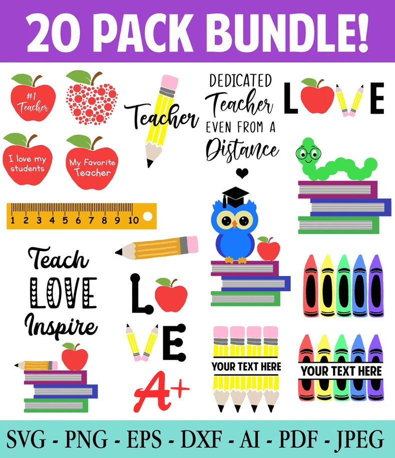 Teacher SVG Bundle, Teacher Svg, School svg, Teach Svg, Students, Back to School svg, Cut Files for Cricut, Silhouette, PNG