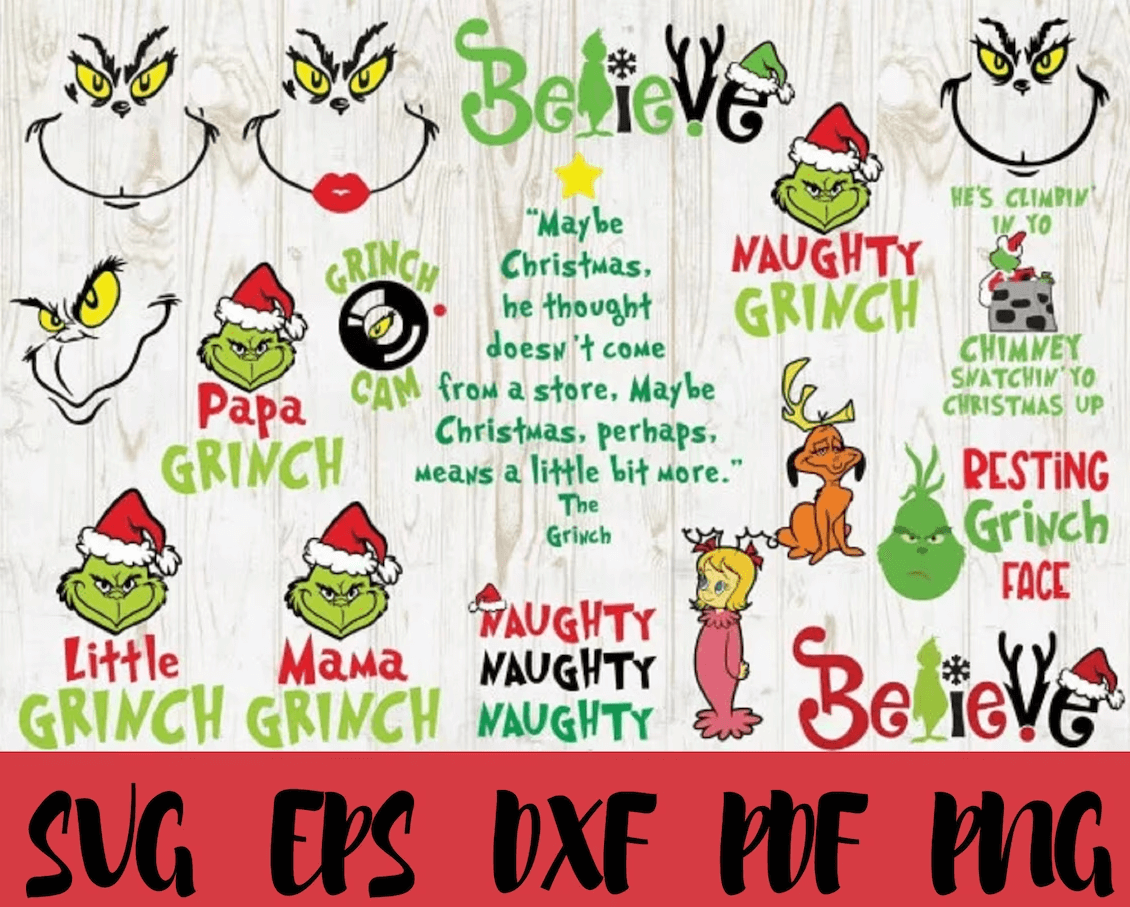 You're a Mean One SVG, PNG, PDF, Christmas SVG, Grinch SVG