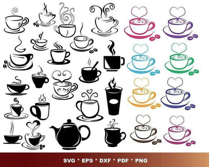 300+ COFFEE BUNDLE SVG, DXF, PNG, EPS