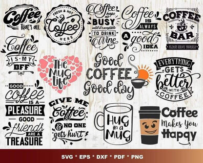 300+ COFFEE BUNDLE SVG, DXF, PNG, EPS