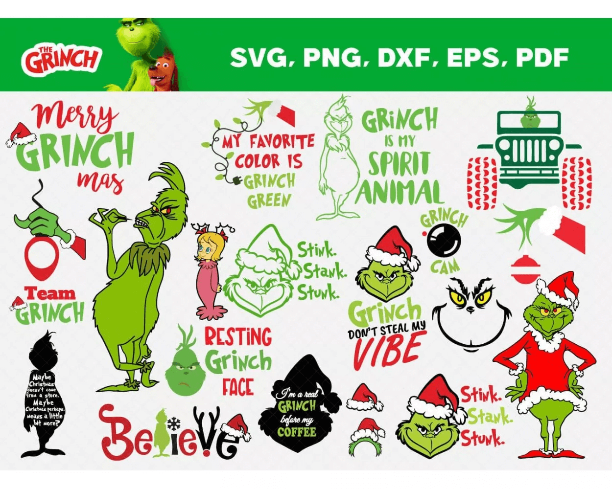 GRINCH SVG BUNDLE 100+