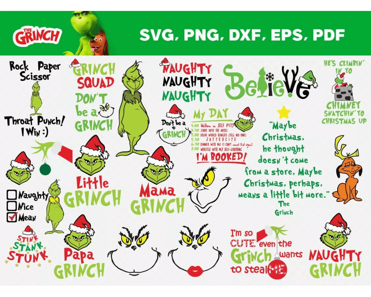 GRINCH SVG BUNDLE 100+