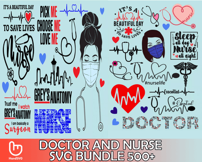 DOCTOR AND NURSE SVG BUNDLE 500+