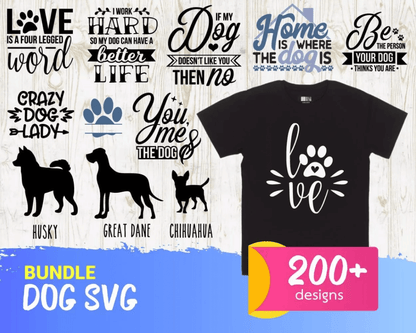 DOG SVG BUNDLE 200+