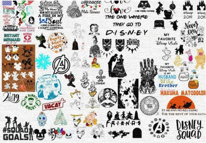 All Disney svg bundle, +19k file Mega Designs clipart, cut files, castle svg, princess set