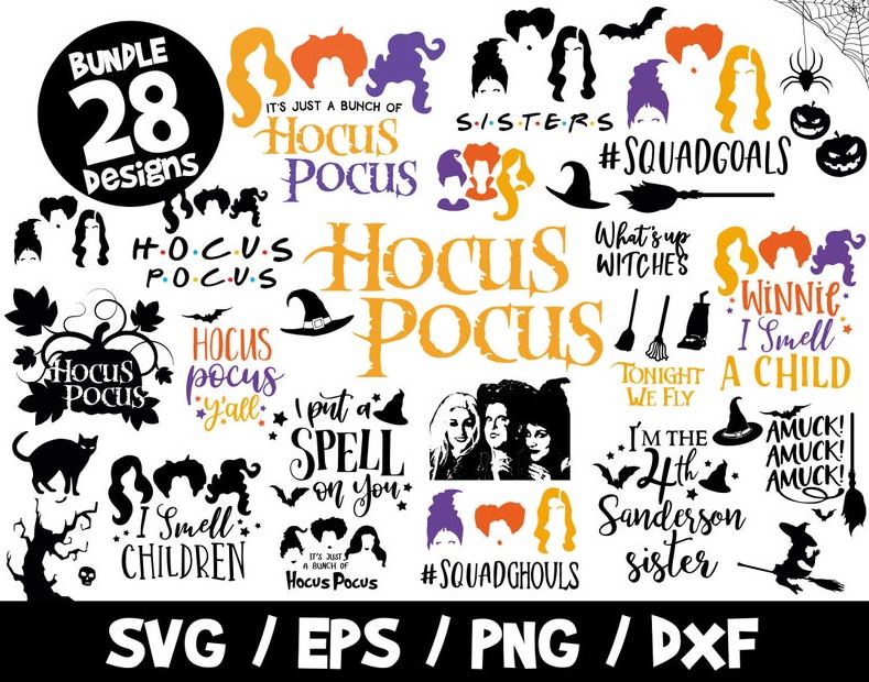 Hocus Pocus SVG Bundle, Sanderson Sisters Shirt, SVG, Halloween SVG, Hocus Pocus Vectors, Halloween Shirt, Svg, Eps, Hocus Pocus Cricut