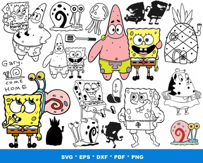 SPONGEBOB SVG BUNDLE 1500+