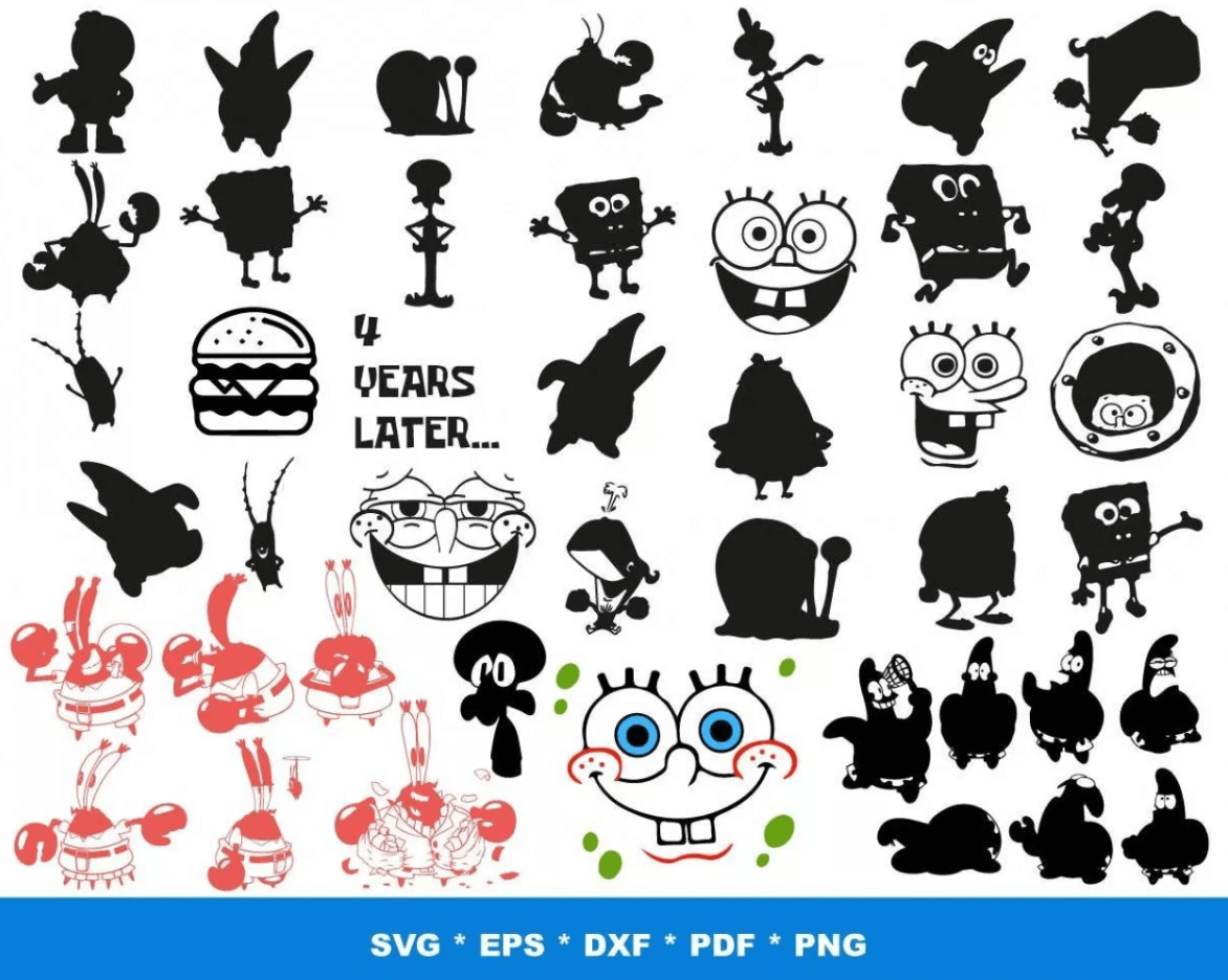 SPONGEBOB SVG BUNDLE 1500+