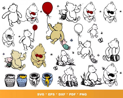 WINNIE THE POOH SVG BUNDLE 100+